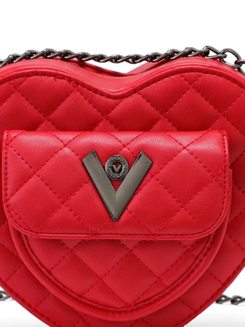 Valentino Orlandi Heart Crossbody MSRP $139 NWT RED Quilted Vegan Leather